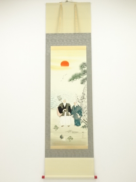 JAPANESE HANGING SCROLL / HAND PAINTED / TAKASAGO